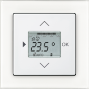 Programowalny termostat pokojowy lub podłogowy z programatorem tygodniowym Busch-axcent biały