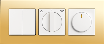 carat pozłacany mosiądz: przełącznik szeregowy / podwójny przełącznik naprzemienny / podwójna regulacja, przełącznik żaluzjowy / sterowanie pokrętłem, ściemniacz pokrętłem